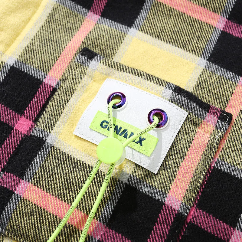 Vintage Plaid Padded Jacket With Hooded