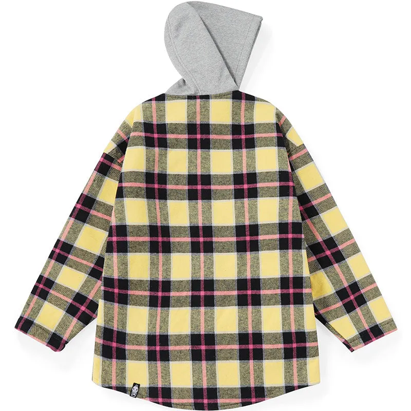 Vintage Plaid Padded Jacket With Hooded