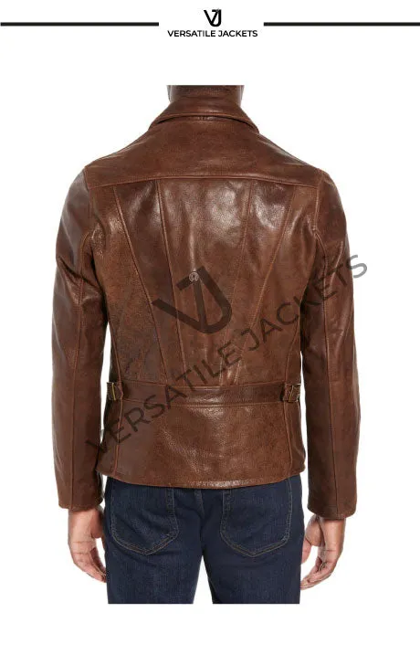 Waxed Naked Buffalo Leather Delivery Jacket