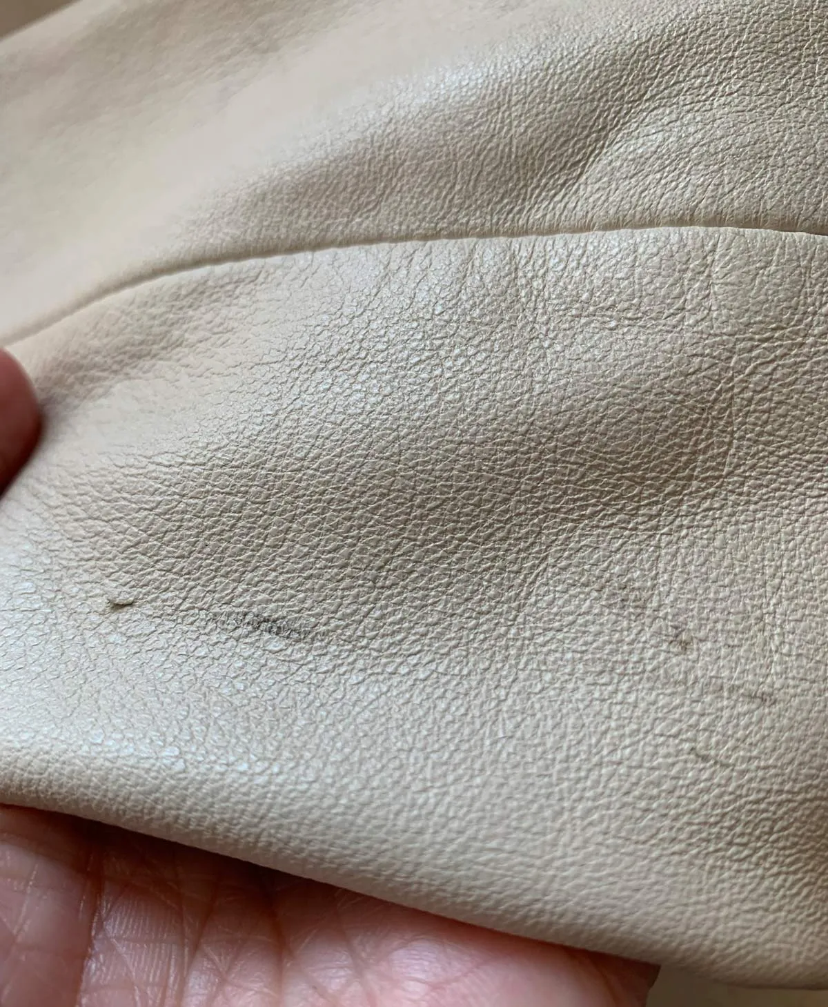 Women's Cropped Cream Leather Jacket Vintage 90s Lacing Detail Hoban North Beach Extra Small VFG