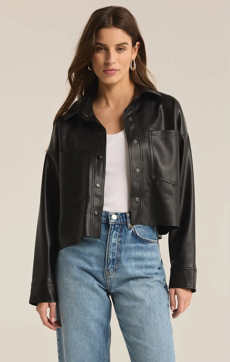Z SUPPLY All Day Faux Leather Jacket